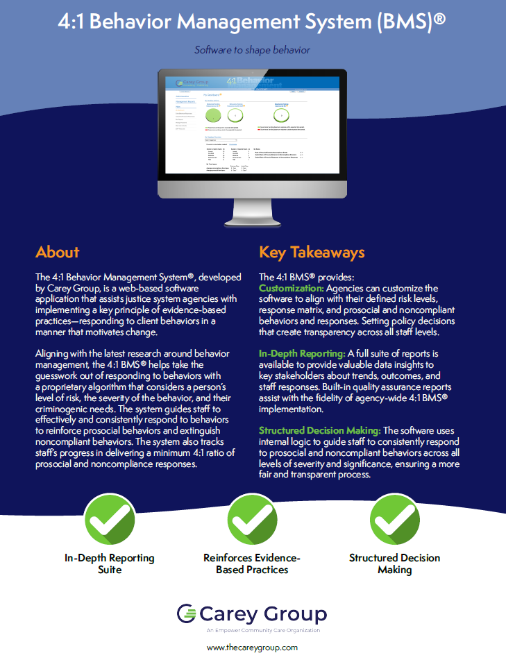 Carey Group | 4:1 Behavior Management System Overview Flyer
